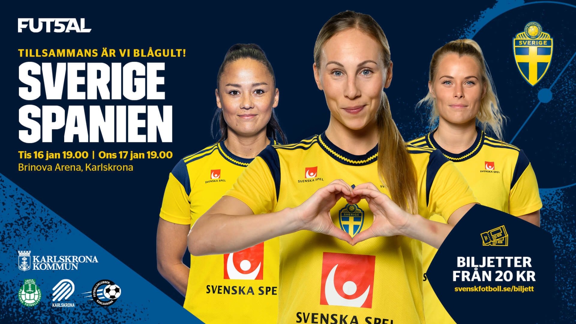Boka biljetter till Landskamper i Futsal, SverigeSpanien
